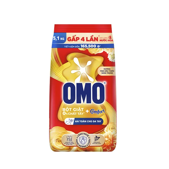 Bột Giặt OMO Comfort Tinh Dầu Thơm Nồng Nàn – 5.1Kg