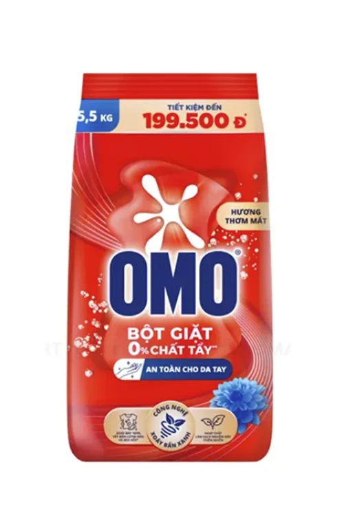 Bột Giặt OMO Hương Thơm Mát Không Chất Tẩy – 5.5Kg