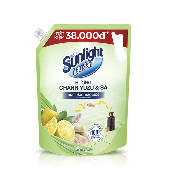 Nước Lau Sàn Sunlight Thiên Nhiên Chanh Yuzu & Tinh Dầu Sả - 3600ml