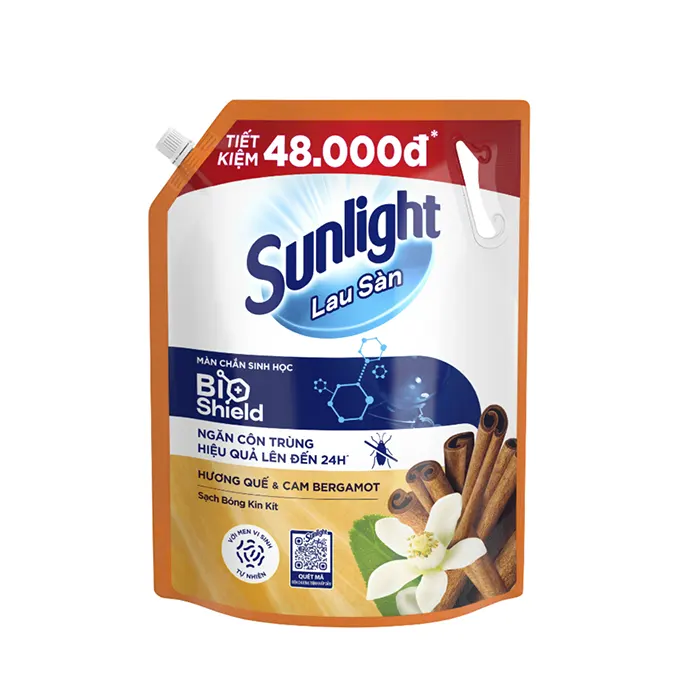 Nước Lau Sàn Sunlight Tinh Dầu Thảo Mộc Hương Quế & Cam Bergamot - 3600ml