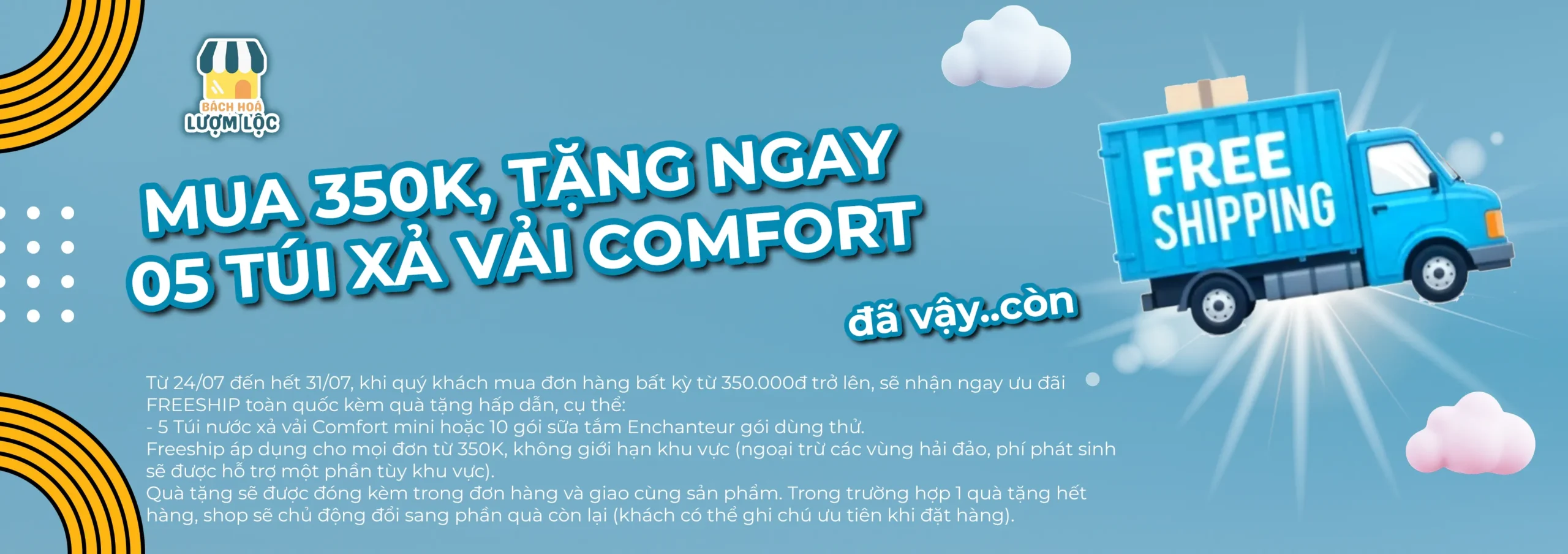 Chương trình “Mua 350K – Freeship Nhận Quà”
